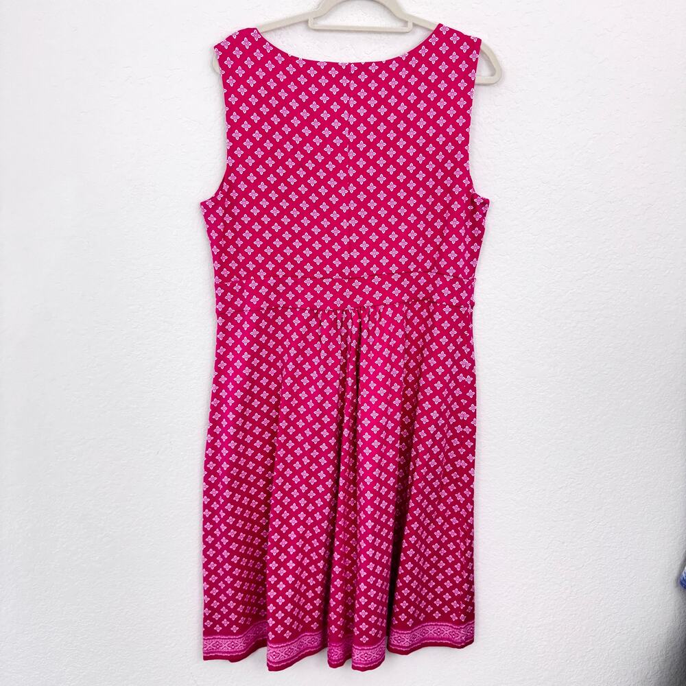 Lands' End Womens Surplice Midi Dress Size 1X Stretch Summer Travel Pink - Picture 3 of 7